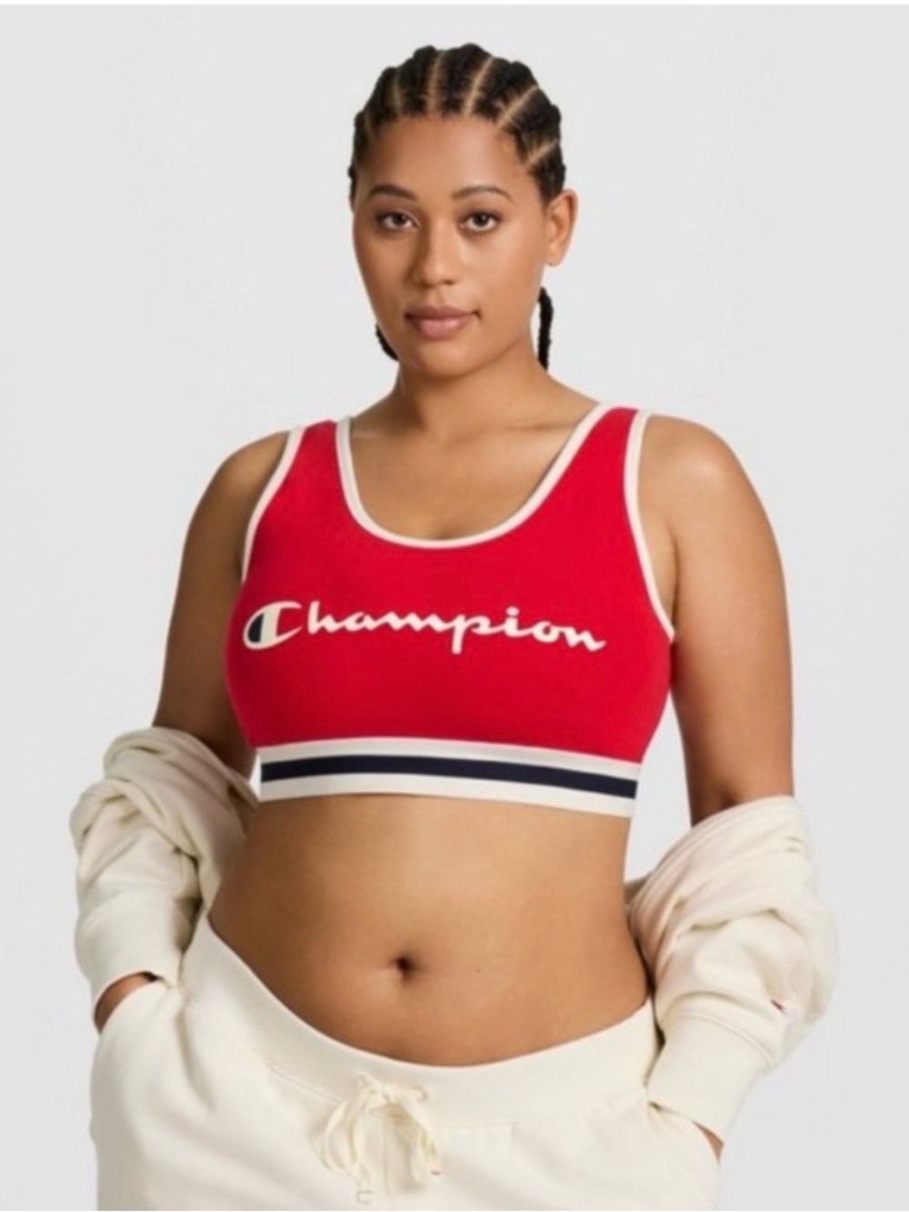 2X Champion - Red Sports Bralette with White Trim - Picture 3 of 3